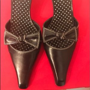 Kate Spade black mules.